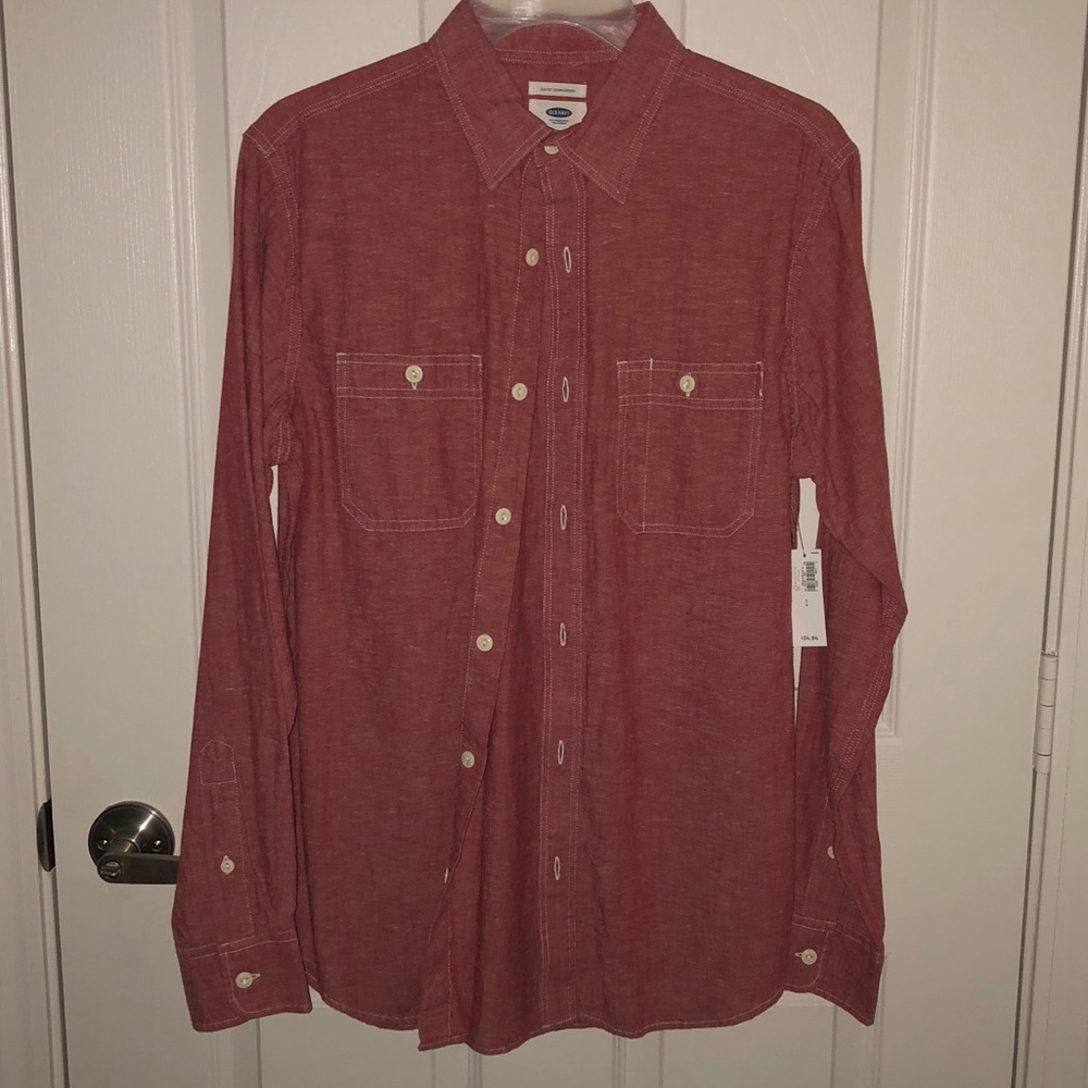 Men’s Old Navy Red Casual Button Up Longsleeve